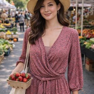 Francesca Alya M pink dot pattern romper